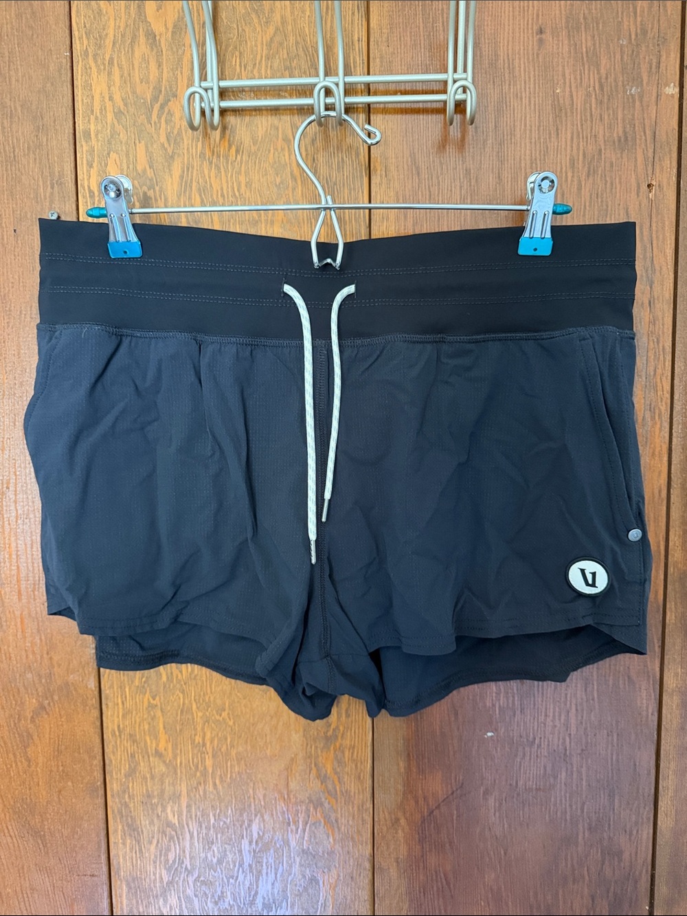 Vuori Black Women's Athletic Shorts with Contrast Drawcord